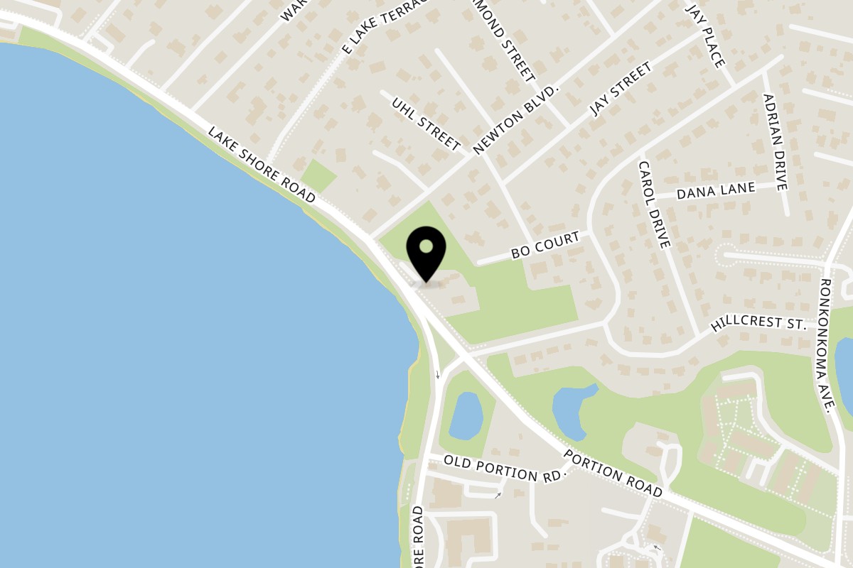 Map showing the location of Guac Island Mexican Grill on 279 Portion Rd in Lake Ronkonkoma